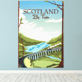 Schottland Mit Zuglokomotive Reiseplakat Leinwanddruck (Insitu (Holzboden))
