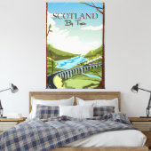Schottland Mit Zuglokomotive Reiseplakat Leinwanddruck (Insitu (Schlafzimmer))
