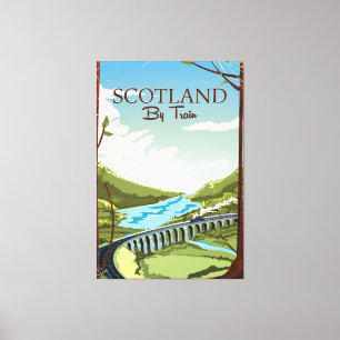 Schottland Mit Zuglokomotive Reiseplakat Leinwanddruck