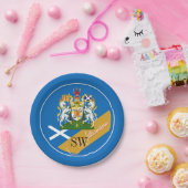 Schottland & Monogramm, schottische Flagge / blau Pappteller (Party)