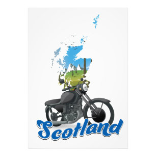 Schottland Motorradkarte Reise Poser Fotodruck