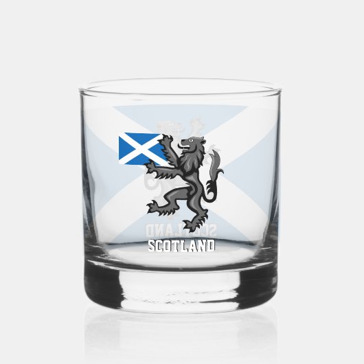 Schottland, patriotisch, Rampant, Schottische Flag Whiskyglas (Rückseite)