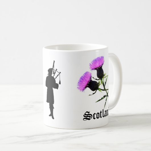 Schottland-Pfeifer, Blumendistel Kaffeetasse (VorderseiteRechts)