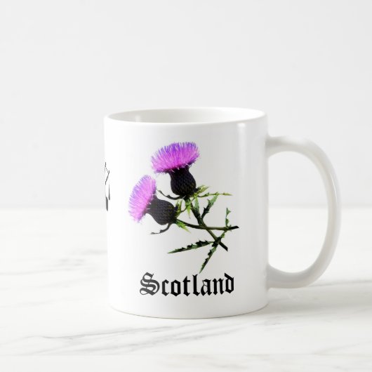 Schottland-Pfeifer, Blumendistel Kaffeetasse (Rechts)
