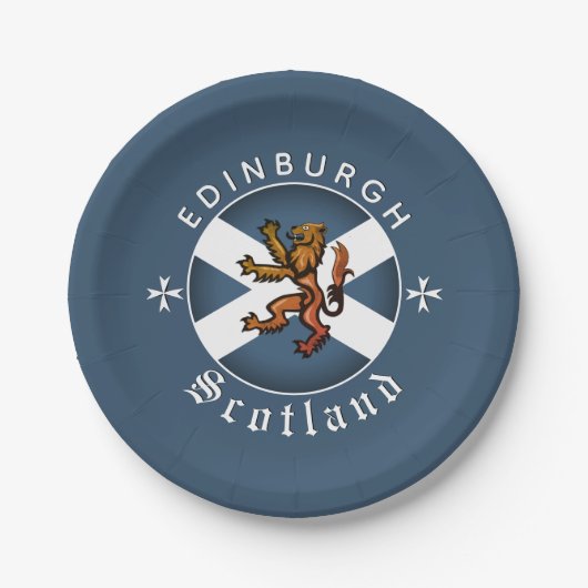 Schottland plate, Rampant, Edinburgh, Schottische Pappteller (Vorderseite)