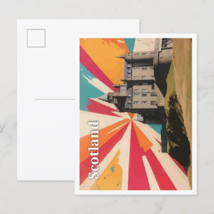 Schottland Pop Art Travel Illustration Postkarte