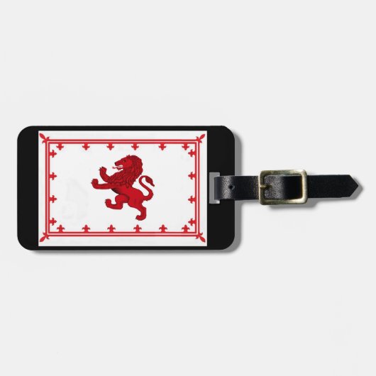 Schottland Rampant Löwe/Alte Flagge weiß Gepäckanhänger (Vorderseite horizontal)