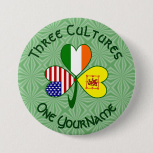 Schottland Rampant USA Irland Flaggen Shamrock Nam Button