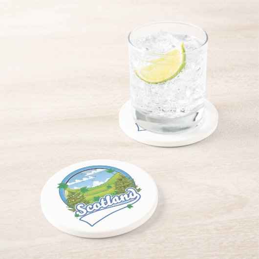 Schottland Reiselogo Getränkeuntersetzer (Seite)