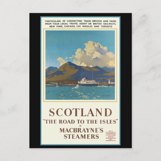 Schottland Reiseplakat Postkarte (Vorderseite)