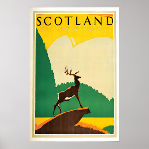 Schottland Reiseplakat Vintage Highlands Kunst Dru Poster