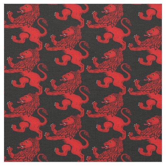 Schottland rot Rampant Lion schwarz Stoff (Nahaufnahme)