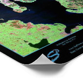 Schottland-Satellitenposter Poster (Ecke)