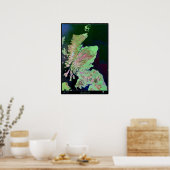 Schottland-Satellitenposter Poster (Küche)