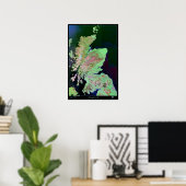 Schottland-Satellitenposter Poster (Heimbüro)