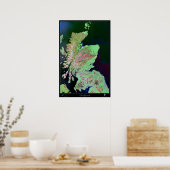 Schottland-Satellitenposter Poster (Küche)