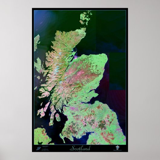 Schottland-Satellitenposter Poster (Vorne)