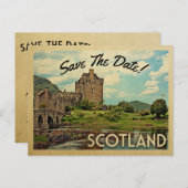 Schottland Save the Date Eilean Donan Castle Ankündigungspostkarte (Vorne/Hinten)
