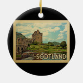 Schottland-Schloss-Vintage Reise Keramik Ornament (Hinten)