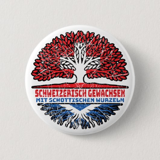 Schottland Schottisch Schweizer Schweiz Baum Button (Vorderseite)