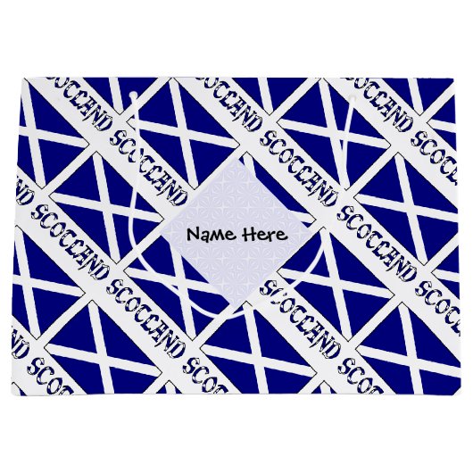 Schottland Schottische Flagge geteert Schwarze Per Große Geschenktüte (Vorderseite)