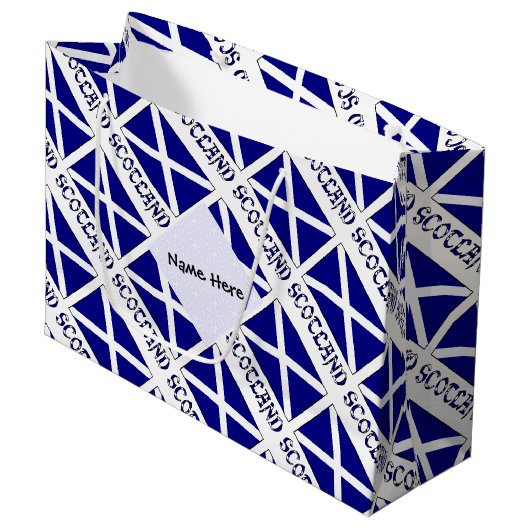 Schottland Schottische Flagge geteert Schwarze Per Große Geschenktüte (Vorderseite Schrägansicht)
