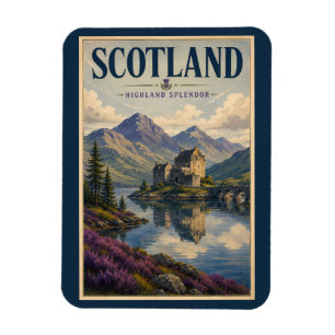 Schottland Schottische Highland-Illustration Reise Magnet
