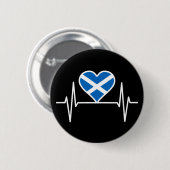 Schottland - Schottland Flag Heartbeat Button (Vorne & Hinten)