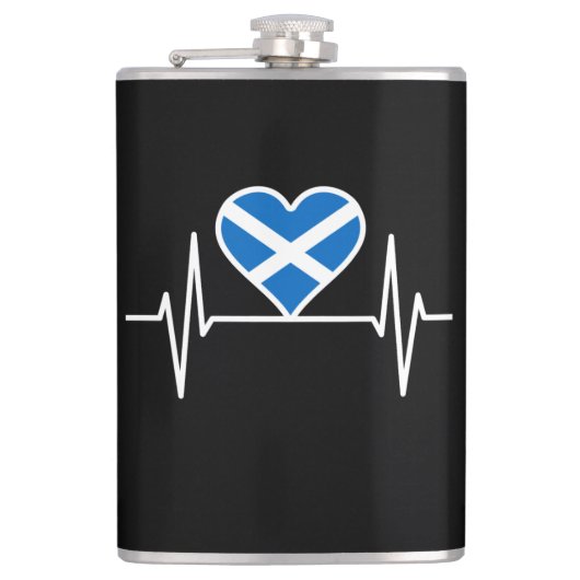 Schottland - Schottland Flag Heartbeat Flachmann (Vorderseite)