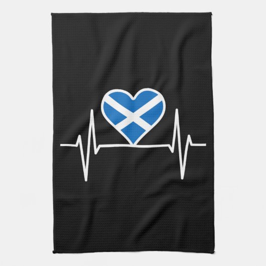 Schottland - Schottland Flag Heartbeat Geschirrtuch (Vertikal)