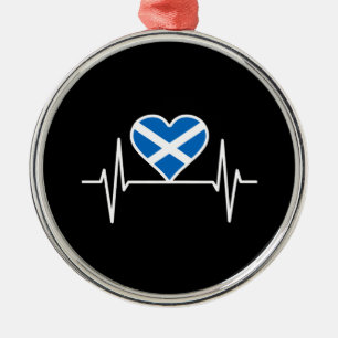 Schottland - Schottland Flag Heartbeat Ornament Aus Metall