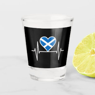 Schottland - Schottland Flag Heartbeat Schnapsglas