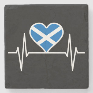 Schottland - Schottland Flag Heartbeat Steinuntersetzer