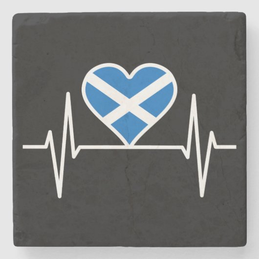 Schottland - Schottland Flag Heartbeat Steinuntersetzer (Vorderseite)