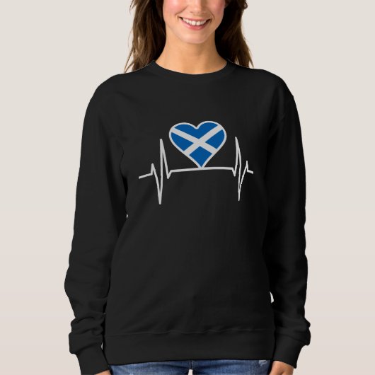 Schottland - Schottland Flag Heartbeat Sweatshirt (Vorderseite)
