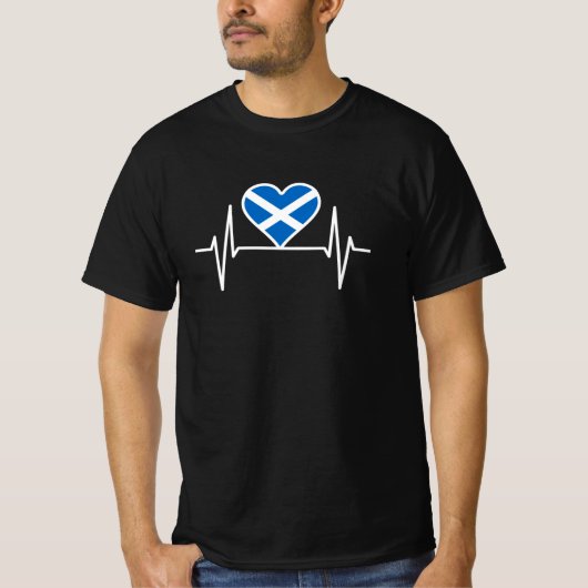 Schottland - Schottland Flag Heartbeat T-Shirt (Vorderseite)