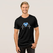 Schottland - Schottland Flag Heartbeat Tri-Blend Shirt (Vorderseite voll)