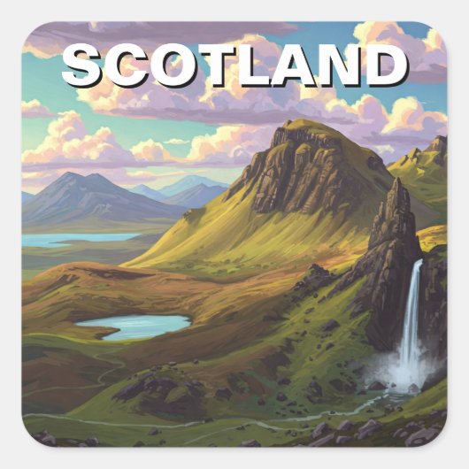 Schottland Schottland Highlands Travel Quadratischer Aufkleber (Vorderseite)