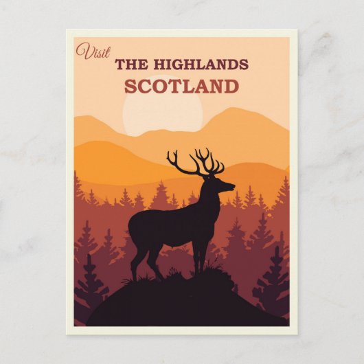Schottland Schottland Highlands Vintage Travel Postkarte (Vorderseite)