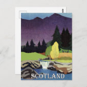 Schottland, See und kleiner Wasserfall Postkarte (Vorne/Hinten)