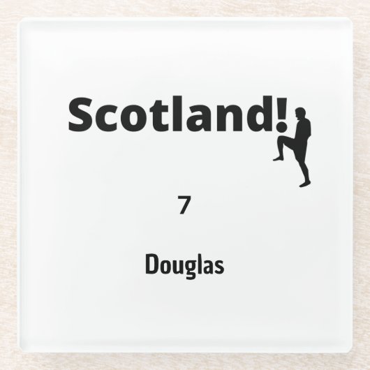 Schottland Soccer, anpassbar Glasuntersetzer (Vorderseite)