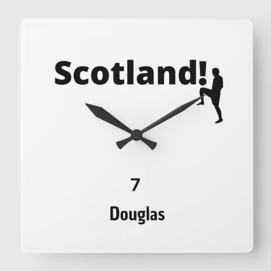 Schottland Soccer, anpassbar Quadratische Wanduhr (Vorderseite)