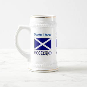 Schottland St. Andrew Kreuz Flagge Personalisiert  Bierglas