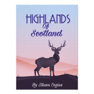 Schottland-Stag-Reiseplakat Fotodruck