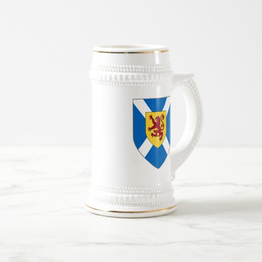 Schottland Stein - Kreuz-u. Löwe-Schild Bierglas (VorderseiteRechts)