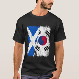 Schottland Südkorea Halb Flagge Schottisch Südkore T-Shirt