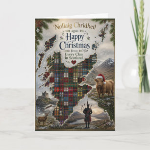 Schottland-Tartan-Karte als Weihnachtskarte Karte