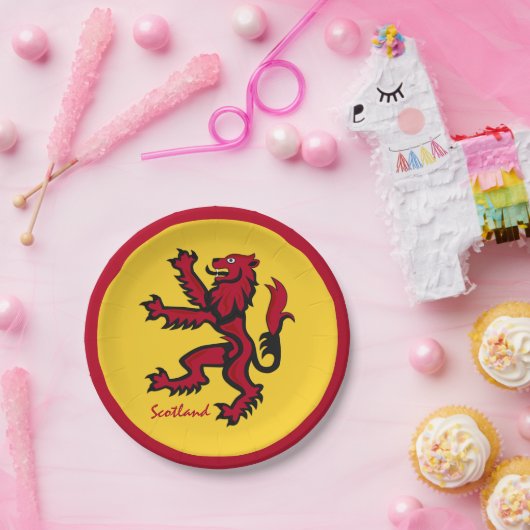 Schottland-Teller, Schottland-Löwe/Rampant Pappteller (Party)