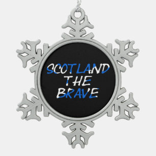 Schottland The Brave on Scottish Flag orncn Schneeflocken Zinn-Ornament