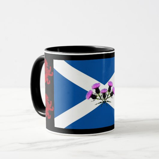 Schottland, Thistle, St. Andrews Fahne, Rampant Lö Tasse (Vorderseite Links)